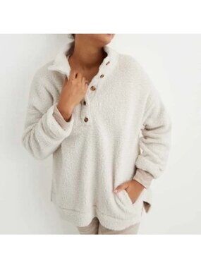 Aerie Ivory Sherpa Oversized Sweater Super Soft Cozy